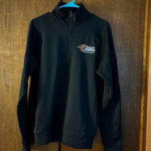 Black quarter zip athletic sweatshirt